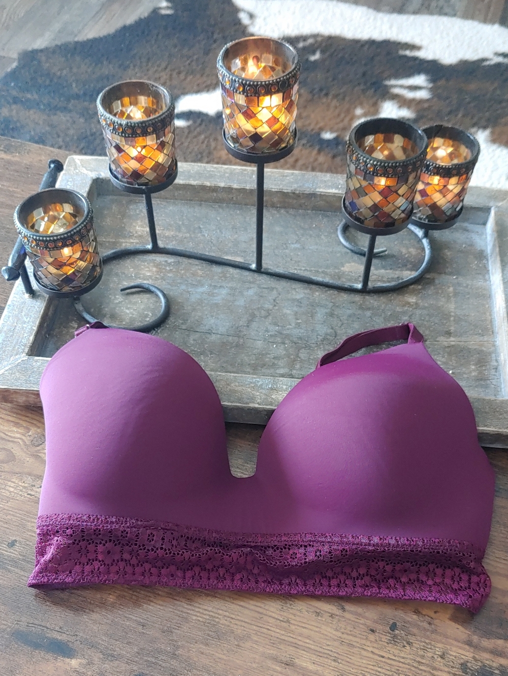 NWOT Sexy 34DD Victoria's Secret Maroon Gorgeous Padded Wirefree Bra